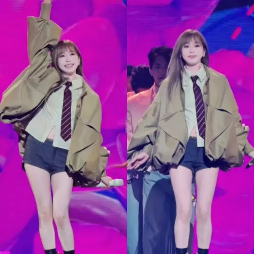 ▲王心凌再度穿上制服跳〈愛你〉，視覺上沒有一絲違和和尷尬感。（圖／丸心妮放心飛微博）