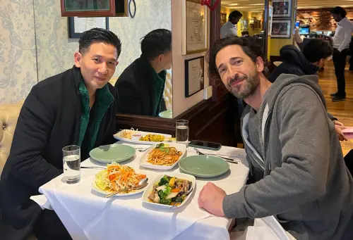 ▲趙德胤（左）2023年3月和安德林布洛迪聚餐。（圖／趙德胤 Midi Z臉書）