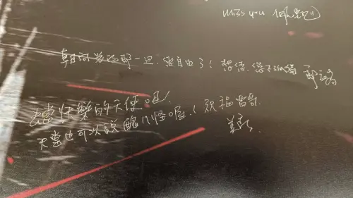 ▲郎祖筠低調前來弔唁，並向曹西平喊話：「您自由了。想您，您不孤獨。」（圖／冬瓜旅行提供）