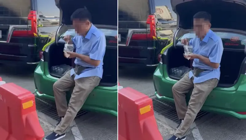 ▲西方遊客一邊拍攝，一邊用義大利語嘲諷司機，形容對方「像狗一樣」從塑膠袋扒飯，還直言「這種人真噁心」，影片引爆民眾憤怒。（圖／翻攝自影片）