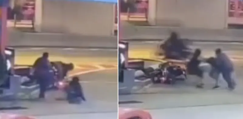 抱娃仍單手壓制歹徒！「最強奶爸」爆紅　搶劫犯嚇到落跑