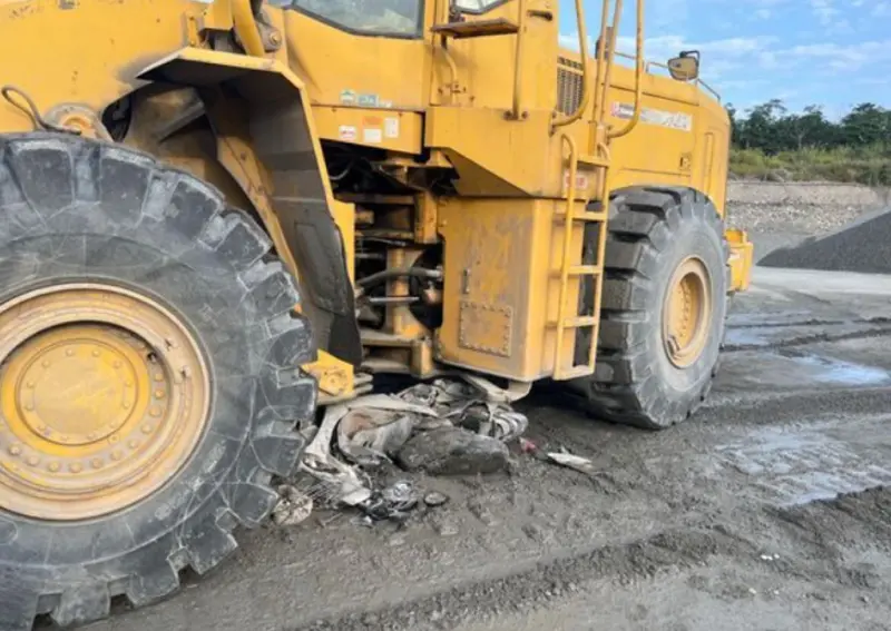 ▲台東縣鹿野鄉中華路三段的一處砂石場，今天上午發生老翁遭重機械輾斃事件。（圖／民眾提供）