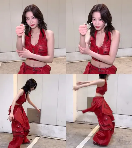 ▲LE SSERAFIM中村一葉示範打開髮夾、立定跳遠，粉絲全被逗樂。（圖／IG@le_sserafim）