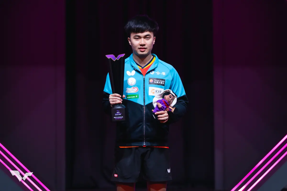▲WTT杜哈冠軍賽男單決賽於日前已落下帷幕，中國台北名將「小林同學」林昀儒在決賽中展現強大統治力，以4：0橫掃韓國猛將張禹珍，強勢奪得新賽季首冠。（圖／取自WTT）
