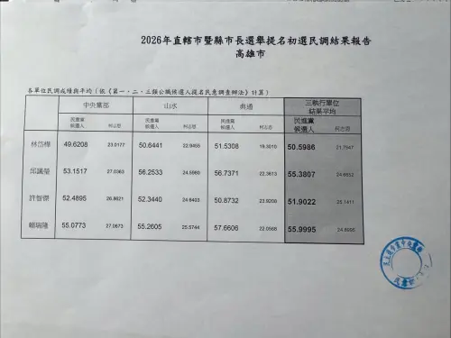 民進黨高雄市長初選結果出爐　賴瑞隆出線贏3對手
