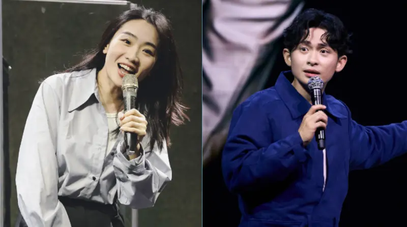 ▲喜劇演員林妍霏遭炎上風波延燒，其2023年於單口劇場表演時性騷博恩（右），嘲諷地說「想報名被博恩『亂上』」，甚至點名先前爆出「Metoo」藝人宥勝、黃子佼、NONO等成為《亂上》脫口秀演出的「票價區位」，再度引爆輿論。（圖／翻攝自林妍霏、博恩臉書）