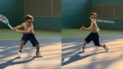 ▲昆凌曾分享Romeo打網球的照片，看起來架式十足、十分帥氣。（圖／翻攝自昆凌IG@hannah_quinlivan）