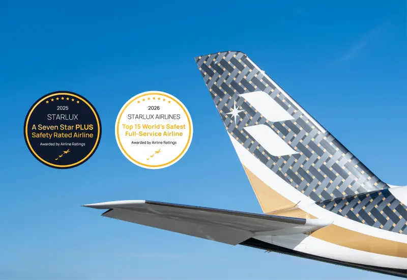 ▲星宇航空名列全球權威航空評鑑機構 Airline Ratings 公布2026 年度「最安全航空公司」第 11 名，以亮眼成績躋身全球航空安全表現的領先行列。（圖／星宇提供）