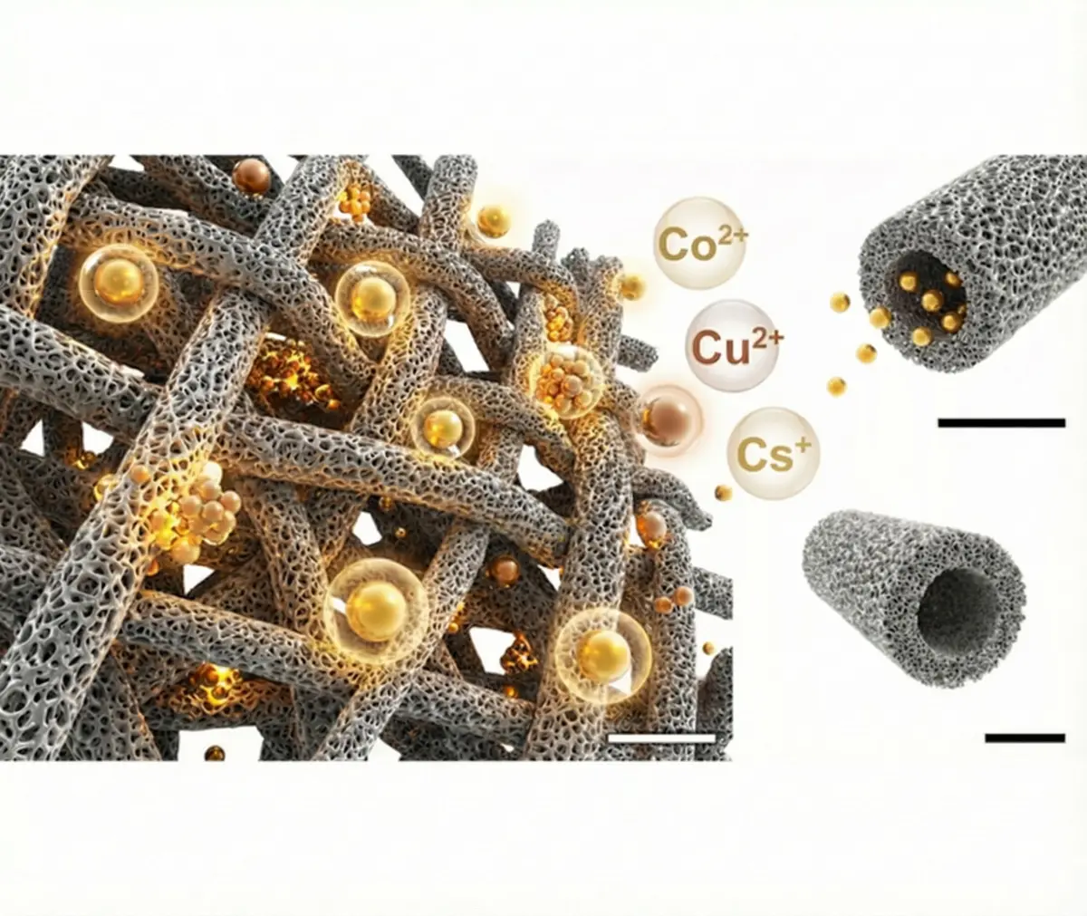 ▲國產自製複合奈米網材「天羅地網」，具有效去除水中放射核種高達99%以上，與日本不相上下。（圖／李傳斌提供） 