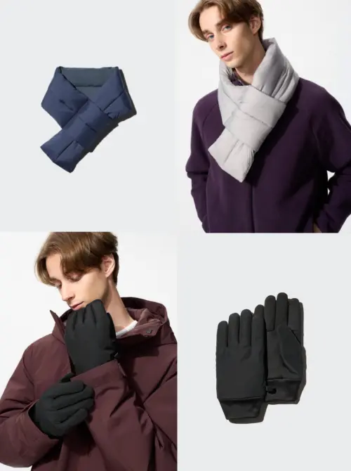 ▲空氣感PADDED系列，蓬鬆的圍巾及手套增添造型感又保暖。（圖／UNIQLO uniqlo.com）