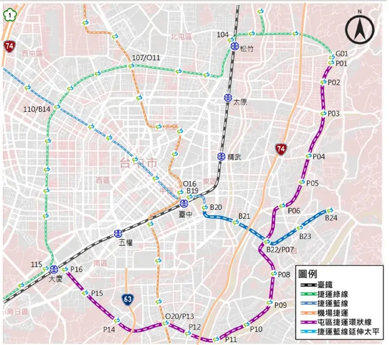路線站點曝光！台中捷運紫線設16站　可望補強這4大新興區域路網
