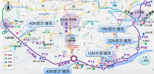 ▲中捷紫線後半段多走計劃道路。（圖／台中市政府提供，2026.01.14）