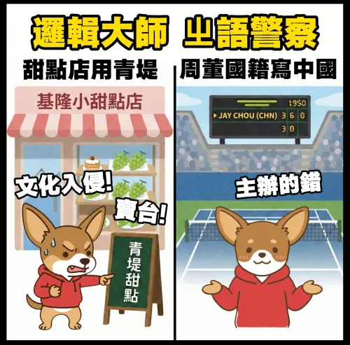 雙標？周杰倫澳網標記CHN「中國籍」Cheap酸「ㄓ語警察」集體噤聲
