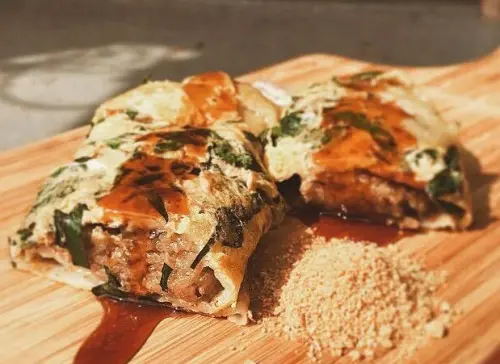 ▲高雄早餐業者「蛋餅王」推出肉粽蛋餅。（圖／翻攝蛋餅王 www.facebook.com/profile.php?id=100063670279741&sk=photos&locale=zh_TW）