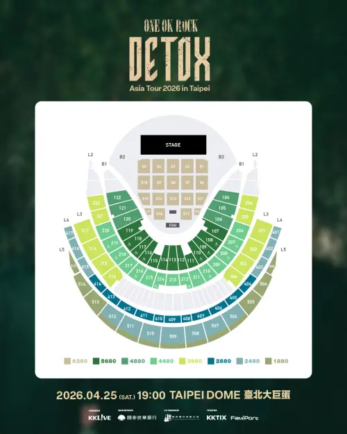 ▲ONE OK ROCK 4月25日臺北大巨蛋票價公開。（圖／KKLIVE提供）