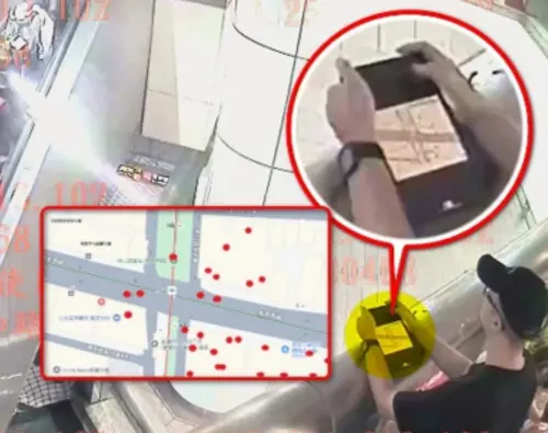 ▲張文犯案前一個月場勘捷運站人潮，並使用平板紀錄丟擲汽油彈、煙霧彈的「攻擊點位」，與他的攻擊計畫相符。（圖／台北市警察局提供）