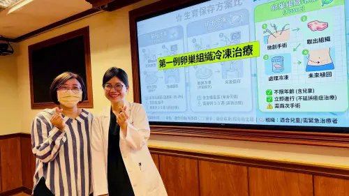 ▲患者陳小姐（左）與主治醫師蘇鈺婷（右）合影。（圖／高雄長庚提供）