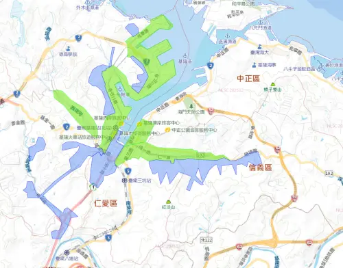 ▲基隆市停水23小時影響範圍。（圖／台灣自來水公司water.gov.tw/）