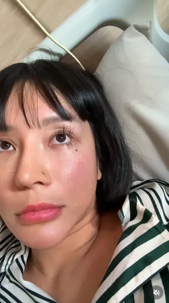 ▲梁云菲PO出術後影片，一度痛到爆哭，讓粉絲看了相當心疼。（圖／梁云菲IG @nanaliangbadgal）