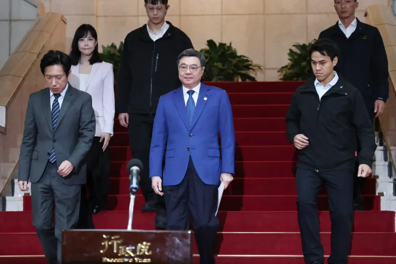    ▲卓榮泰說明關稅結果。（圖／記者嚴俊強攝，2026.01.16）  