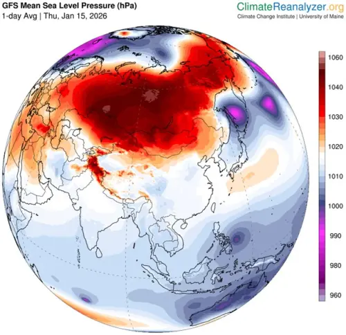 霸王寒流重演？大片「西伯利亞高壓」覆蓋　鄭明典：首次這麼極端
