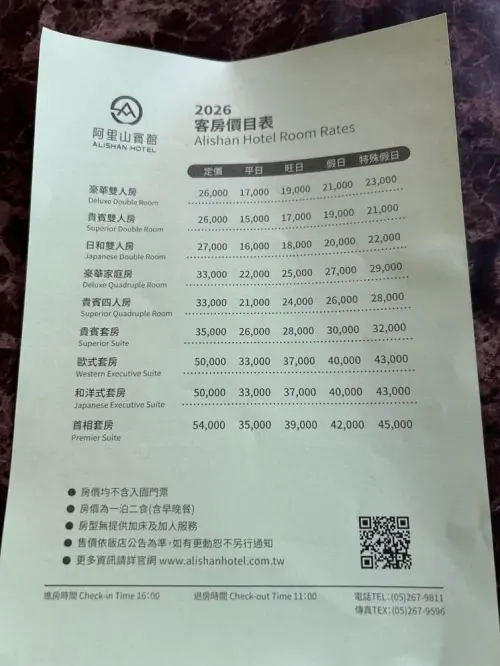 ▲阿里山賓館房價（圖／翻攝自臉書社團「爆廢1公社」）