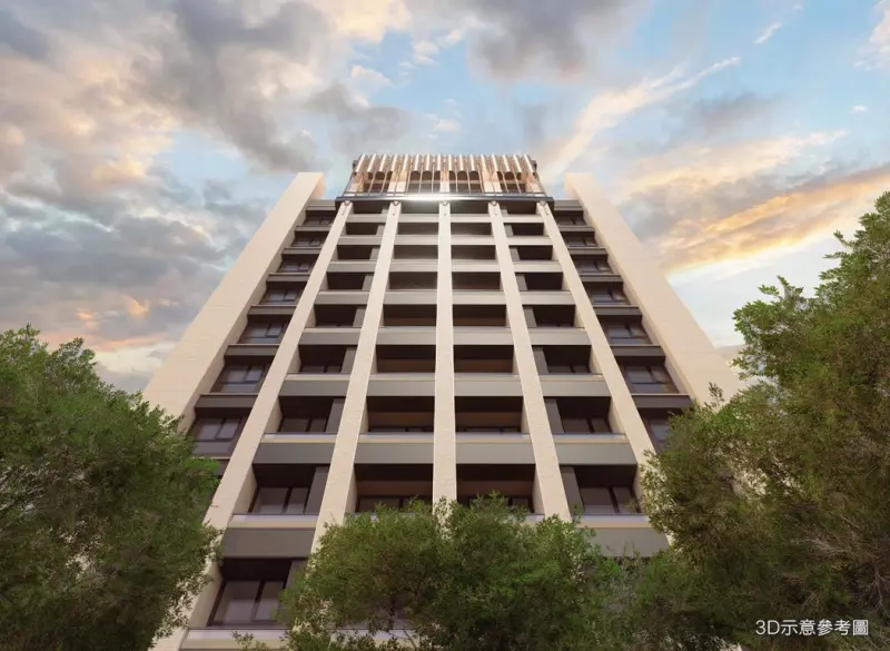 ▲「聚碩仁玉」拒絕複製一般的現代極簡風格，而是融入法式新古典元素，以垂直長序列柱位設計，致敬法國知名的寶格麗酒店。（圖／業者提供）