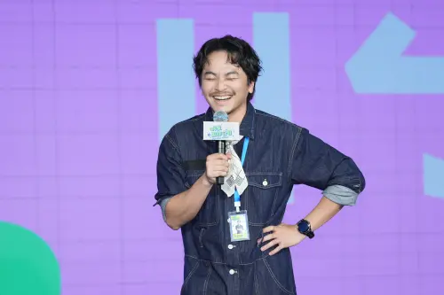 ▲風田（左起）、楊銘威、曾莞婷、Lulu、陳漢典及黃偉晉今出席《明星製作公司》首播記者會。（圖／記者嚴俊強攝影）