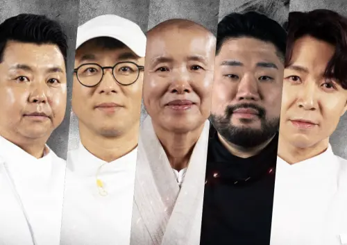 ▲鄭鎬泳（左起）、崔康祿、善財法師、料理怪物、孫鍾元。（圖／翻攝自IG@netflixkr）