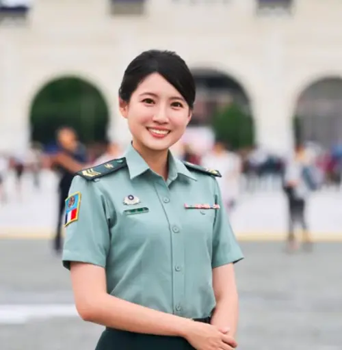 ▲被封為「最美政戰士」的陸軍政戰士官葉采青，因外型亮麗與流利口條，引發關注。（圖／翻攝自IG＠eunice830220）
