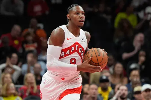 ▲巴瑞特（RJ Barrett）本季場均可得到19.6分，可能是暴龍作為換取柯瑞的主要籌碼之一。（圖／美聯社／達志影像）