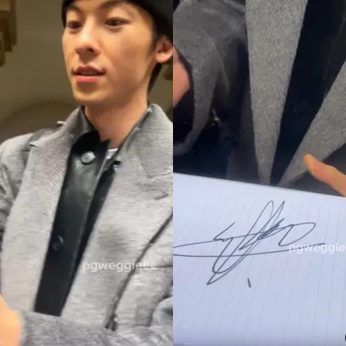 ▲許光漢在米蘭當地被許多粉絲包圍，索取簽名。（圖／網友pgweggieee授權提供）