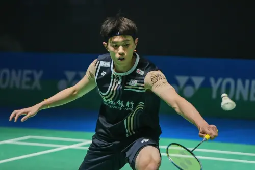 ▲比賽首局，林俊易展現極佳的進攻手感，在大幅領先的情況下，林俊易毫無懸念以21：10先拔頭籌。（圖／美聯社／達志影像）