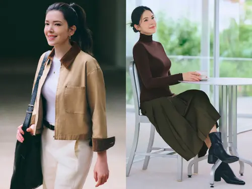 ▲許瑋甯同款「工裝短版外套、百褶中長裙」最多現省700元。（圖／UNIQLO uniqlo.com）