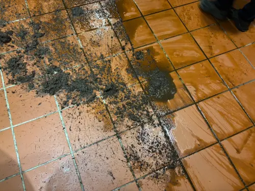 ▲鶯歌名店遭潑污泥。（圖／翻攝畫面）