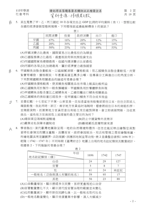 ▲學測社會科參考答案。（圖／得勝者文教提供）