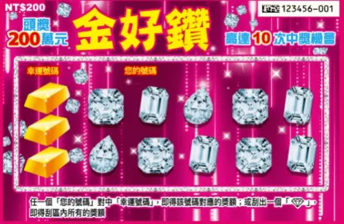 ▲售價200元的金好鑽刮刮樂。（圖/台彩提供）