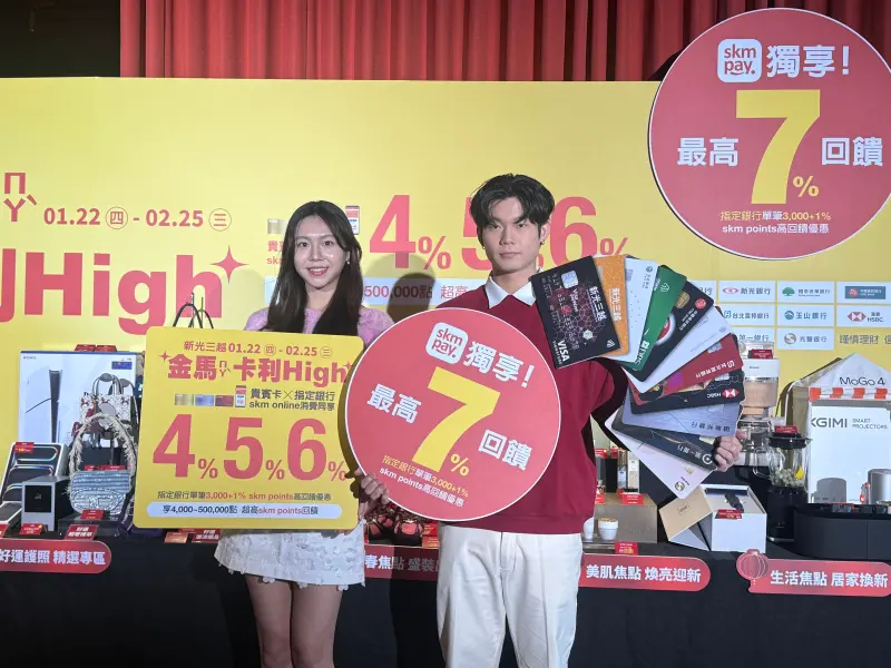 ▲新光三越《金馬卡利High》檔期自1月22日開跑，最高可獲得7％回饋。（圖／記者鍾怡婷攝）