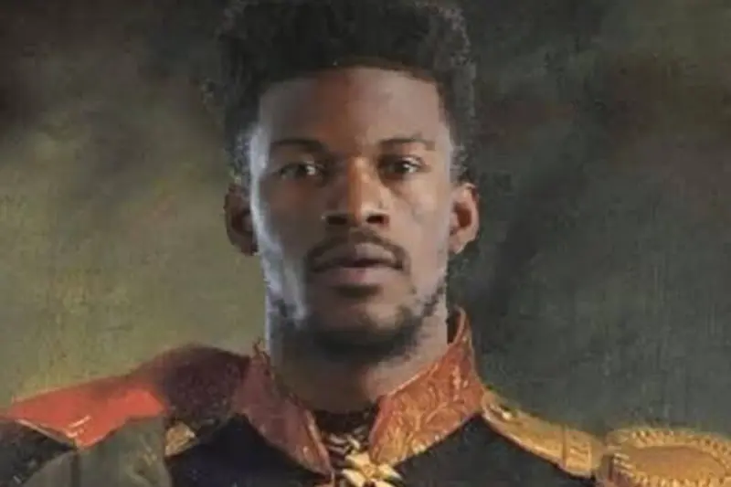 ▲勇士前鋒「士官長」吉米巴特勒（Jimmy Butler）右膝遭遇了極為嚴重的十字韌帶（ACL）撕裂，他本人在社群上發布穿軍裝合成照片，自嘲便成了「痠痛將軍」。（圖／翻攝自Jimmy Butler IG）