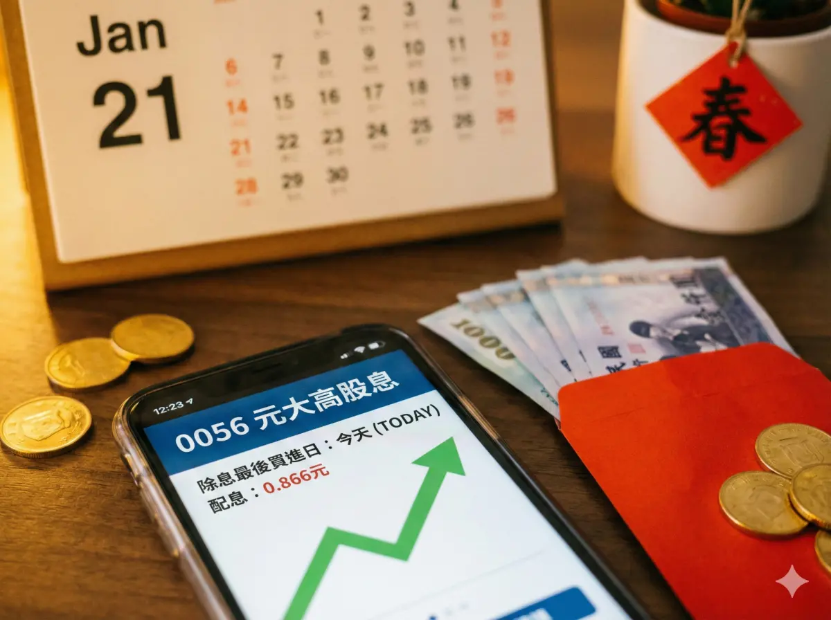 ▲0056除息最後買進日就在今天！把握機會買進，就能在農曆年前替自己加碼一包「新春紅包」。（示意圖／AI 生成）