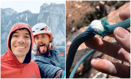 ▲傑瑞德雷托（左圖右）回憶自己和霍諾德（左圖左）攀岩時，因繩索被割破，差點摔死。（圖／傑瑞德雷托IG@jaredleto）