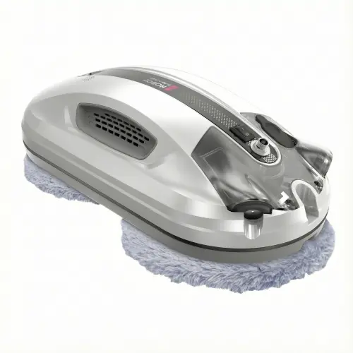 ▲高樓層窗戶與牆面，可選擇結合AI路徑規劃的「超音波擦窗機器人」，如HOBOT 玻妞 超音波雙邊噴水擦窗機器人來代勞。原價9900元，線上獨賣特價7700元。（圖／特力屋提供）