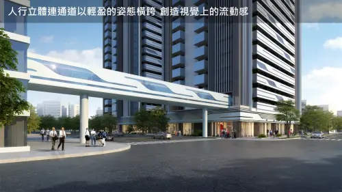 ▲未來將以空橋串連全案基地以及Highline公園生活空間。（模擬圖／高市府捷運局提供）