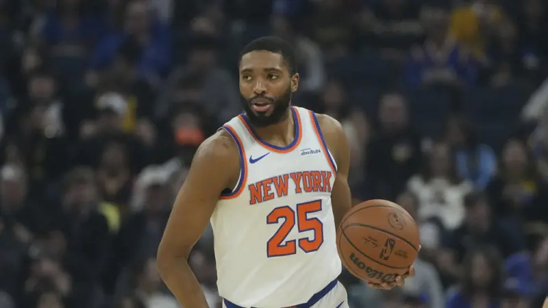 ▲紐約提克「鐵人」布里吉斯（Mikal Bridges）此役先發登場24分鐘、高效攻下11分4籃板4助攻的布里吉斯，正式達成連續第600場NBA例行賽出賽的驚人里程碑。（圖／美聯社／達志影像）