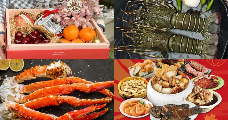 ▲從空運水果、鮮美海鮮到澎湃年菜,年貨展讓民眾一站式備齊過年好料。(寅食、築地一番先、94海鮮提供)