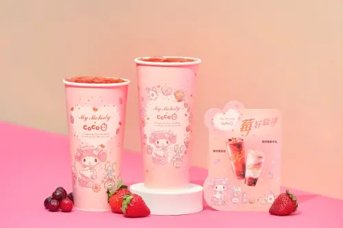 ▲2款美樂蒂紙杯！都是粉粉嫩嫩的圖案。（圖／CoCo都可cocofreshtea.ca）