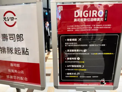 ▲壽司郎微風南山店首見「收5%服務費」挨轟變相漲價。（圖／記者蕭涵云攝）