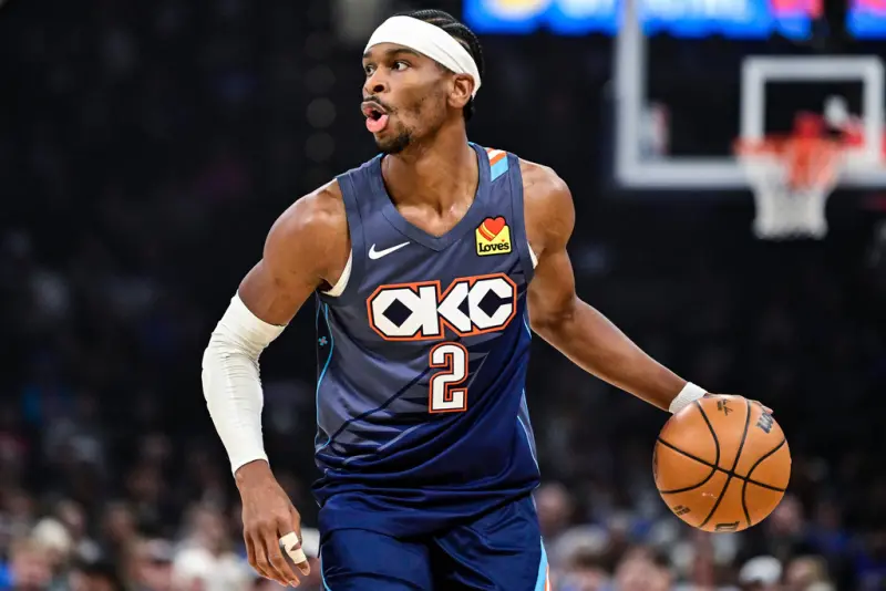 ▲儘管當家球星亞歷山大（Shai Gilgeous-Alexander）狂飆47分試圖力挽狂瀾，雷霆最終仍以114：117爆冷輸球。（圖／美聯社／達志影像）