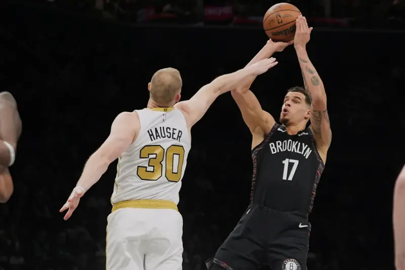 ▲籃網當家前鋒小波特（Michael Porter Jr.）止跌回升攻下30分，雖然最終以126：130惜敗，但球員展現的鬥志贏得了全場觀眾與教練團的肯定。（圖／美聯社／達志影像）