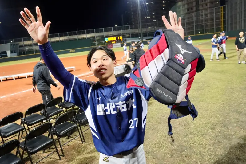 ▲臺北市立大學台日混血捕手白井雄登，以3轟奪下大會全壘打獎，畢業後將投入中職選秀。（圖／大專體總提供）